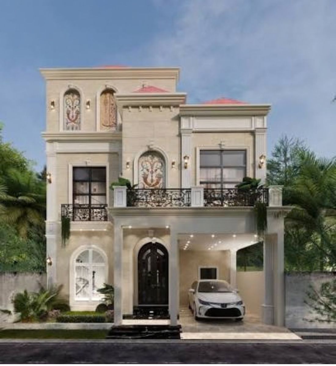 Spanish-style 12 marla house design